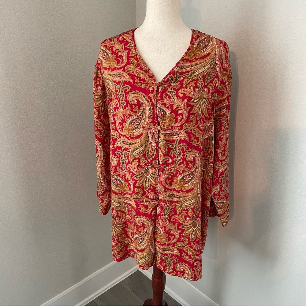 Vintage Victorias Secret Silk Paisley Print Nightgown Lingerie Gold Label - Picture 1 of 9